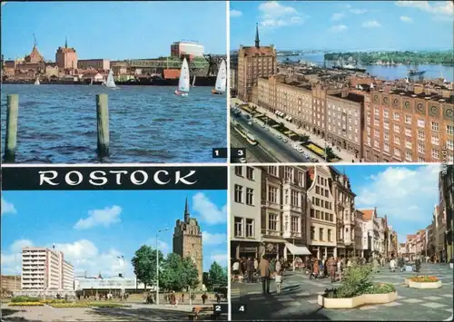 Rostock Hafen, Hotel Warnow, Lange Straße, Kröpeliner Straße, Tor 1974