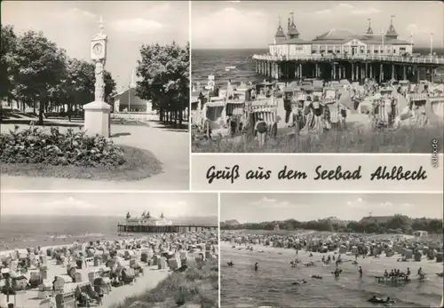 Ansichtskarte Ahlbeck (Usedom) Strand, Seebrücke, Konzertplatz 1976