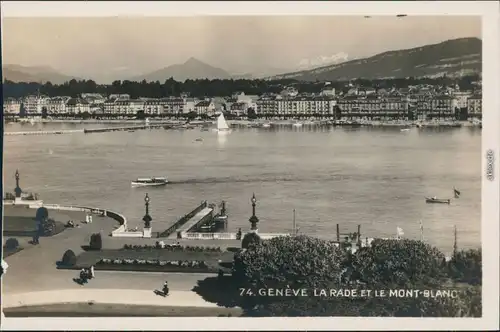 Ansichtskarte Genf Genève la Rade et le Mont-Blanc/Panorama-Ansicht 1970