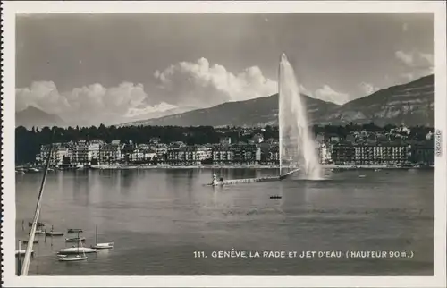 Ansichtskarte Genf Genève la Rade et Jet d'eau/Panorama-Ansicht 1970