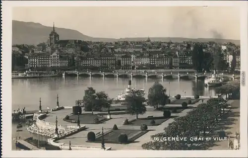 Ansichtskarte Genf Genève Hafen, Panorama-Ansicht 1970