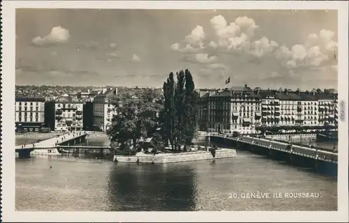 Ansichtskarte Genf Genève Insel/Ile Rousseau 1970