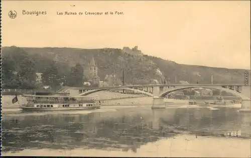 Bouvignes-sur-Meuse-Dinant Dinant Crèvecoeur Burgruinen, Brücke 1918