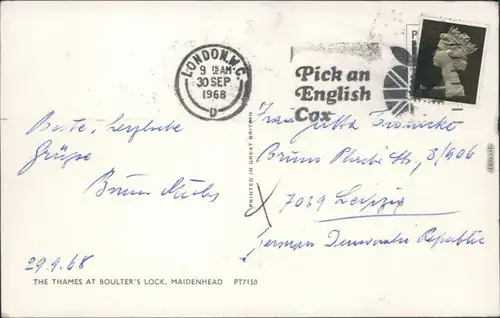 Ansichtskarte Maidenhead The Thames at Boulter's Lock 1968