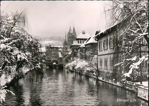 Ansichtskarte Esslingen Winter Ansicht 1963