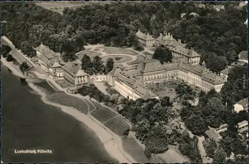 Ansichtskarte Pillnitz Luftbild vom Schloss Pillnitz 1964