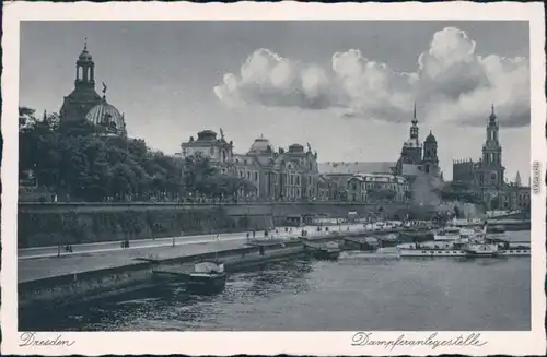 Ansichtskarte Innere Altstadt-Dresden Dampferanlegestelle 1960