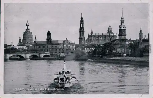 Ansichtskarte Dresden Panorama-Ansicht, Elbedampfer 1960