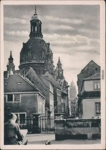 Ansichtskarte Innere Altstadt-Dresden Frauenkirche, Rathausturm 1954