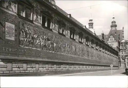 Dresden Augustusstraße Gang mit Fürstenzug v. W. Walther 1945/g1983