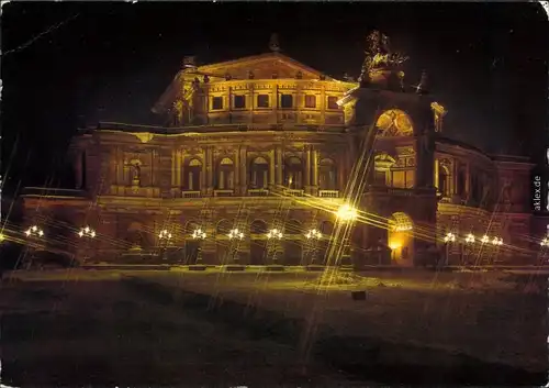 Innere Altstadt Dresden Semperoper -   Nacht - beleuchtet g1986