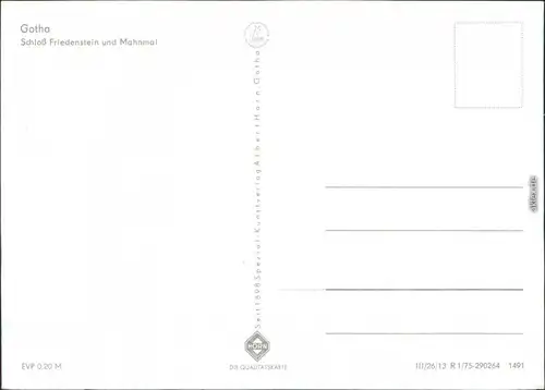 Ansichtskarte Gotha Schloß Friedenstein und Mahnmal 1975