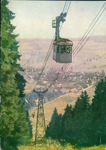 Ansichtskarte Oberwiesenthal Fichtelberg-Schwebebahn / Seilbahn 1963