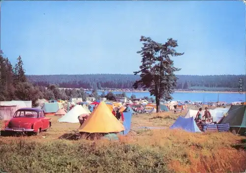 Ansichtskarte Ehrenfriedersdorf Greifenbachstauweiher mit Campingplatz 1971