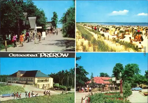 Prerow Promenade, Strand mit vielen Strandkörben, Gaststätte 1974