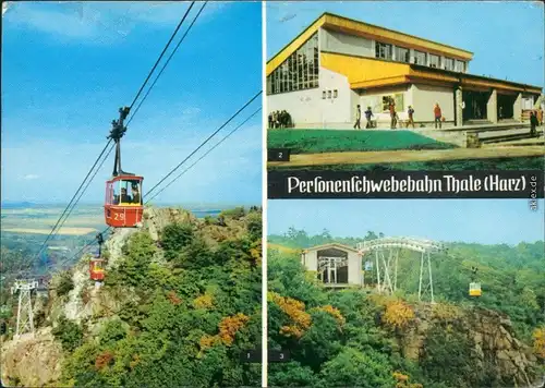 Ansichtskarte Thale (Harz) Personenschwebebahn - Bergstation 1976