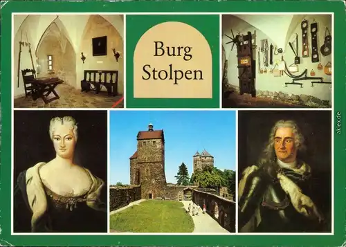 Stolpen Burg  Gemälde von der GRäfin A. Constantia und Friedrich August I 1986