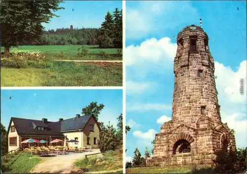 Netzschkau (Vogtland) Blick zum Kuhberg, HO-Gaststätte auf dem Kuhberg 1971