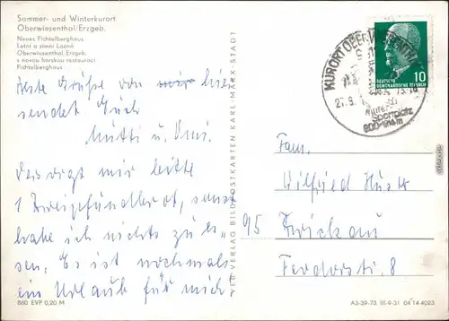 Oberwiesenthal Fichtelberghaus und Wetterwarte, Fichtelberg-  1973