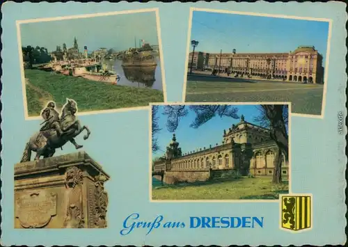 Ansichtskarte Dresden Dampferanlegestelle, Altmarkt, Zwinger 1961