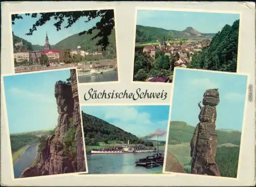 Bad Schandau - Panorama-Ansichten, Basteifelsen (Sächsische Schweiz),   1964