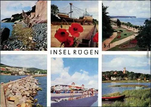 Göhren (Rügen) Insel Rügen: Wissower Klinken, Strandpromenade,   Steindamm 1985