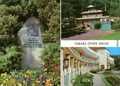 Tabarz/Thüringer Wald Theodor-Neubauer-Gedenkstein im Kurpark, Hotel  1975