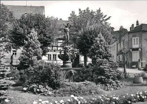 Ansichtskarte Bad Gottleuba-Berggießhübel Markt mit Denkmal 1984