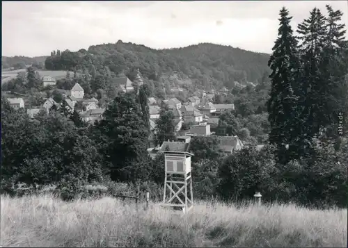 Bad Gottleuba-Berggießhübel Panorama-Ansicht mit Hochstand im Vordergrund 1984