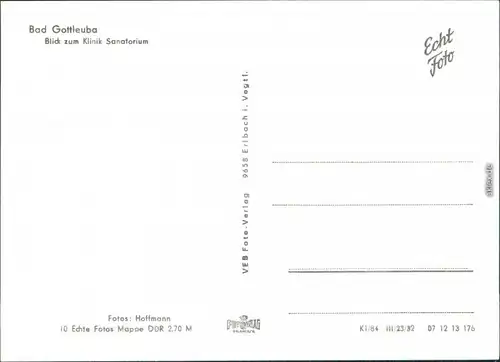 Bad Gottleuba-Bad Gottleuba-Berggießhübel Blick zum Klinik-Sanatorium 1984