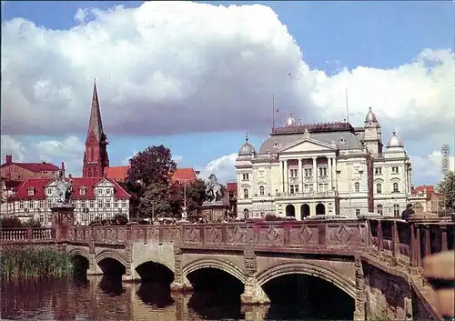 Ansichtskarte Schwerin Mecklenburgisches Staatstheater 1987