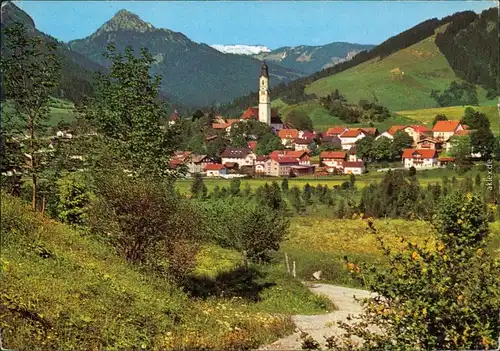 Pfronten (Allgäu) Panorama-Ansicht mit Sorgschrofen und Wertacher Hörnle 1979