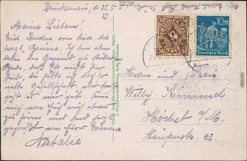 Ansichtskarte Bad Brückenau Ortsmotiv 1923