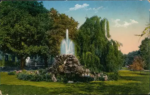 Ansichtskarte Baden-Baden Lichtentaler Allee mit Springbrunnen 1911
