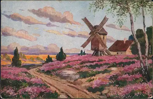 Ansichtskarte  Windmühlen (Gebäude) - Gemälde 1912