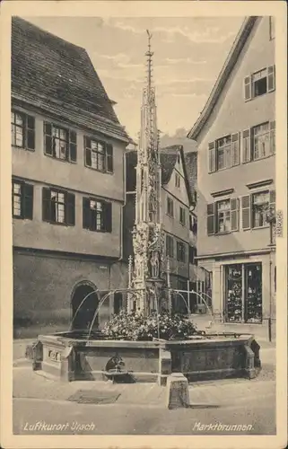 Ansichtskarte Bad Urach Marktbrunnen 1920