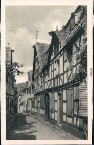 Ansichtskarte Unkel Pützgasse mit Fachwerkhäusern 1932