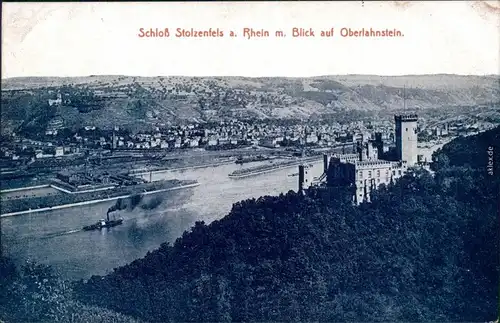 Ansichtskarte Stolzenfels-Koblenz Schloß Stolzenfels mit Weitsicht 1922