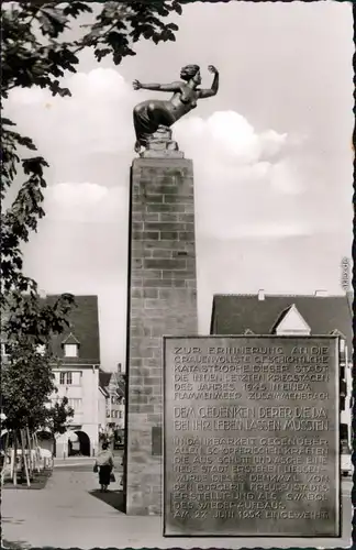 Ansichtskarte Freudenstadt Gedenksäule - Bombenopfer - 2. WK. 1965