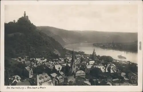 Ansichtskarte Braubach Panorama-Ansicht, Marksburg 1934