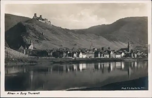 Ansichtskarte Alken (Untermosel) Burg Thurandt mit Mosel 1934