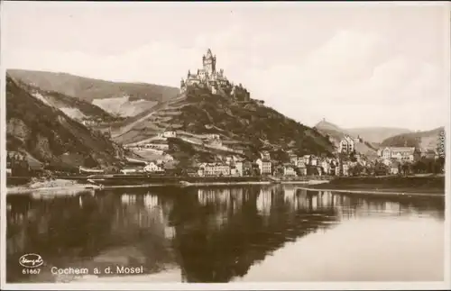 Ansichtskarte Cochem Kochem Panorama-Ansicht mit Reichsburg Cochem 1929
