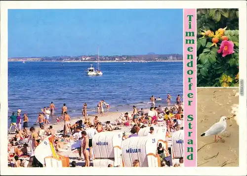 Ansichtskarte Timmendorfer Strand Strand mit vielen Badegästen 1984