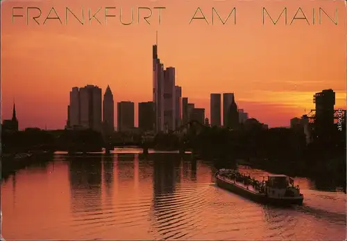Frankfurt am Main Panorama-Ansicht - Skyline in der Dämmerung 1995