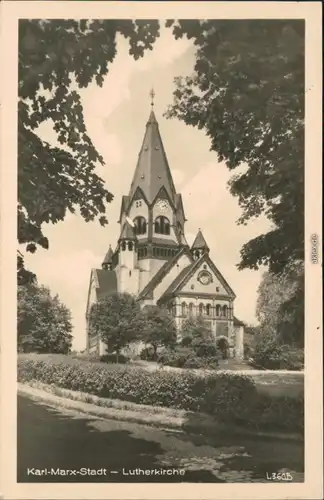 Ansichtskarte Chemnitz Karl-Marx-Stadt Lutherkirche 1957