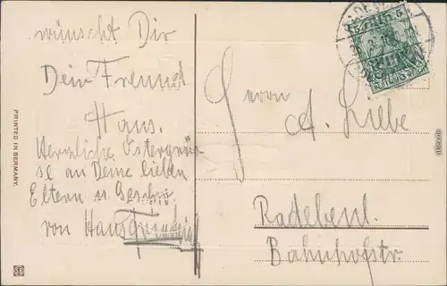 Glückwunsch/Grußkarten: Ostern / Oster-Karten 1910 Prägekarte