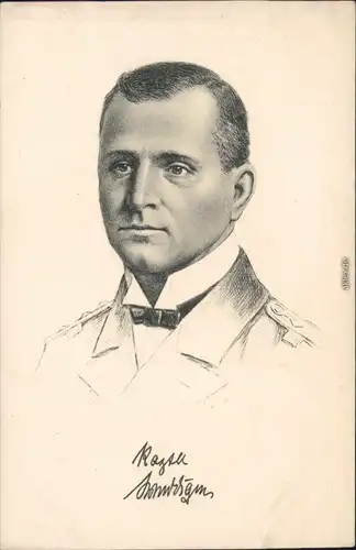 Ansichtskarte  Künstlerkarten: Kapitän Otto Weddigen 1915