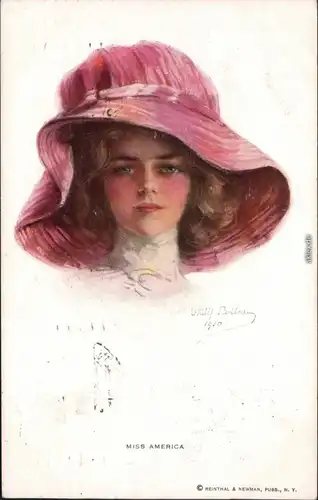 Ansichtskarte  Künstlerkarte: Miss America 1912