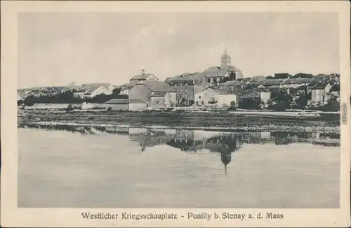 Ansichtskarte Ponilly b. Stenay Blick auf die Stadt 1915 