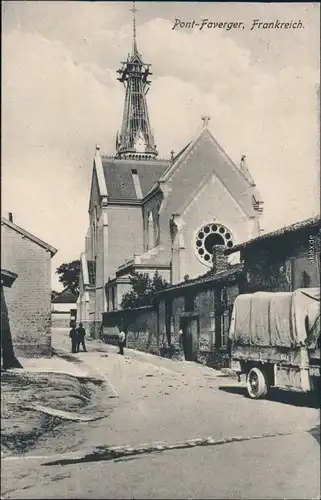 Ansichtskarte Pontfaverger-Moronvilliers Straßenpartie LKW 1915 